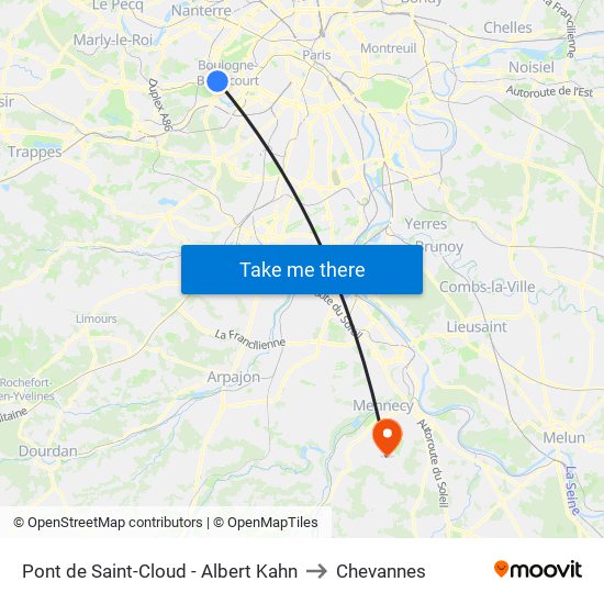 Pont de Saint-Cloud - Albert Kahn to Chevannes map