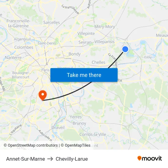 Annet-Sur-Marne to Chevilly-Larue map