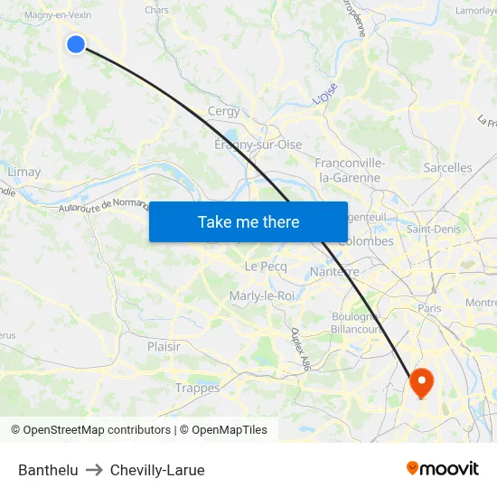 Banthelu to Chevilly-Larue map