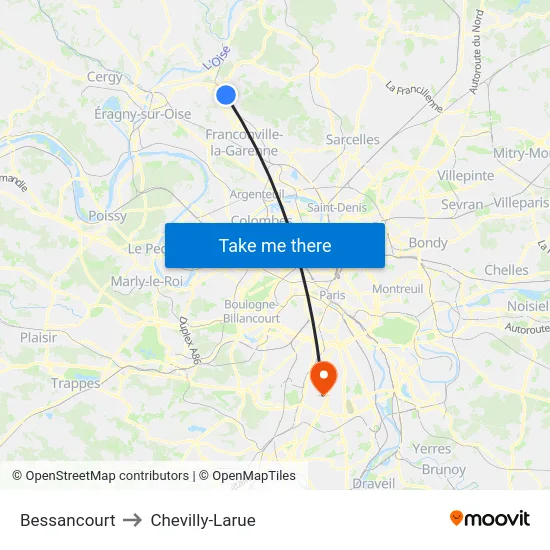 Bessancourt to Chevilly-Larue map