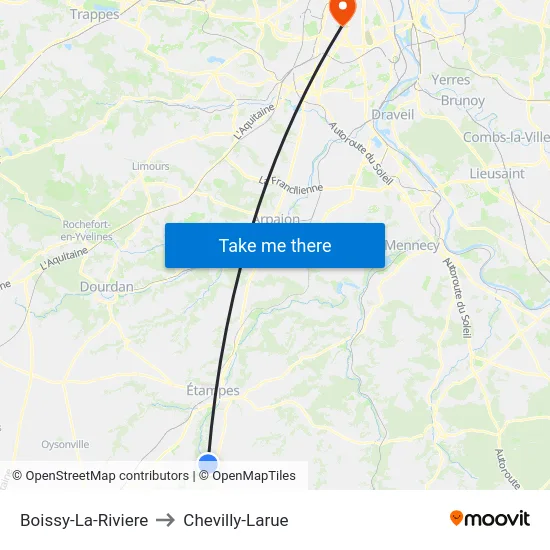 Boissy-La-Riviere to Chevilly-Larue map