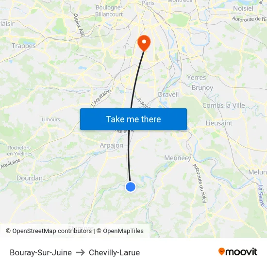 Bouray-Sur-Juine to Chevilly-Larue map