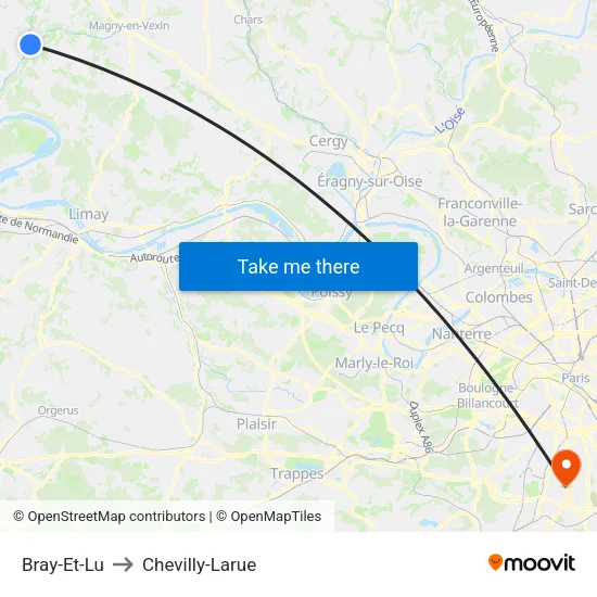 Bray-Et-Lu to Chevilly-Larue map