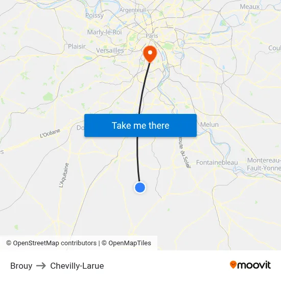 Brouy to Chevilly-Larue map