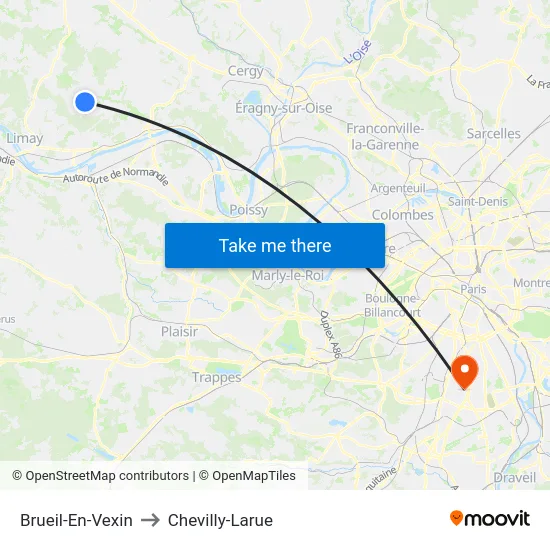 Brueil-En-Vexin to Chevilly-Larue map
