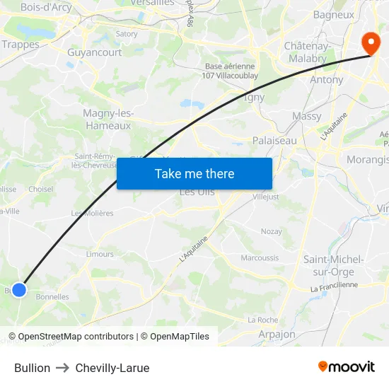 Bullion to Chevilly-Larue map