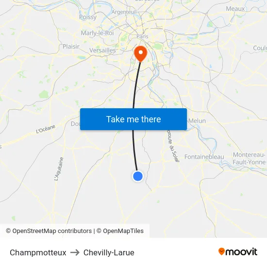 Champmotteux to Chevilly-Larue map