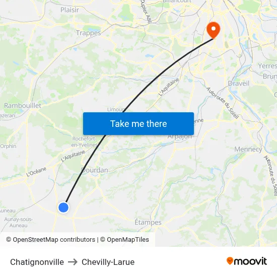 Chatignonville to Chevilly-Larue map