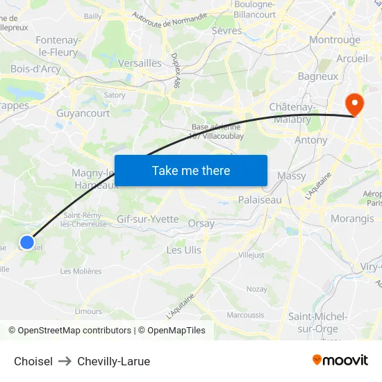 Choisel to Chevilly-Larue map