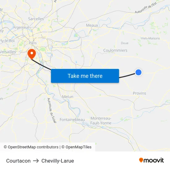 Courtacon to Chevilly-Larue map