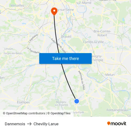 Dannemois to Chevilly-Larue map