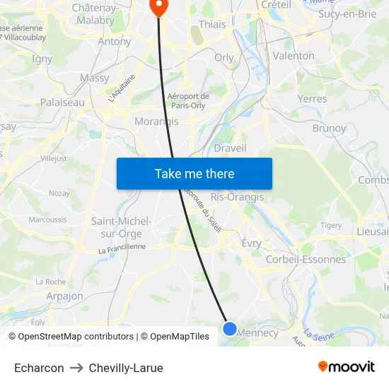 Echarcon to Chevilly-Larue map