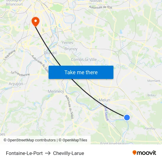 Fontaine-Le-Port to Chevilly-Larue map