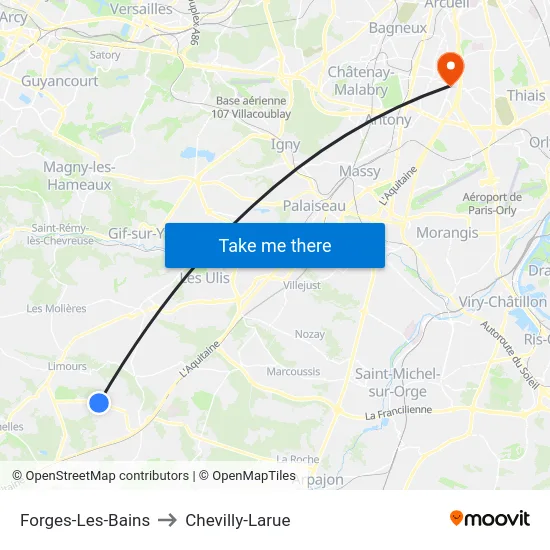 Forges-Les-Bains to Chevilly-Larue map