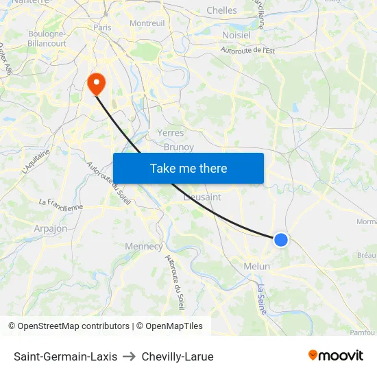 Saint-Germain-Laxis to Chevilly-Larue map