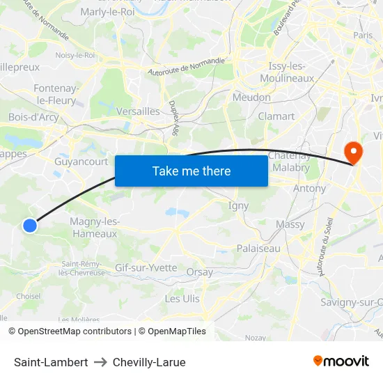 Saint-Lambert to Chevilly-Larue map