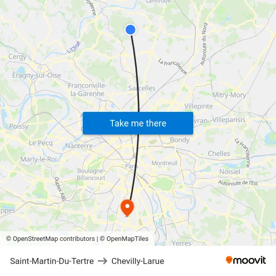Saint-Martin-Du-Tertre to Chevilly-Larue map
