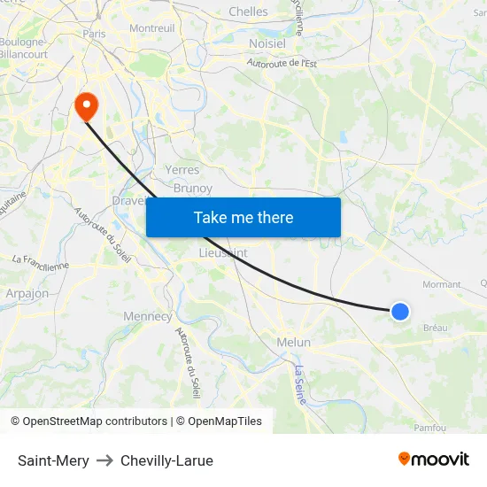 Saint-Mery to Chevilly-Larue map