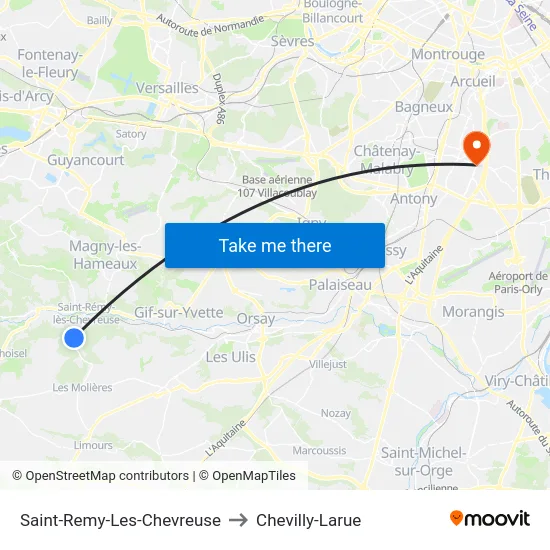 Saint-Remy-Les-Chevreuse to Chevilly-Larue map