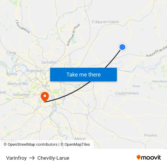 Varinfroy to Chevilly-Larue map