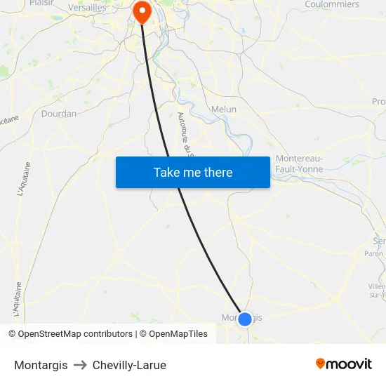 Montargis to Chevilly-Larue map