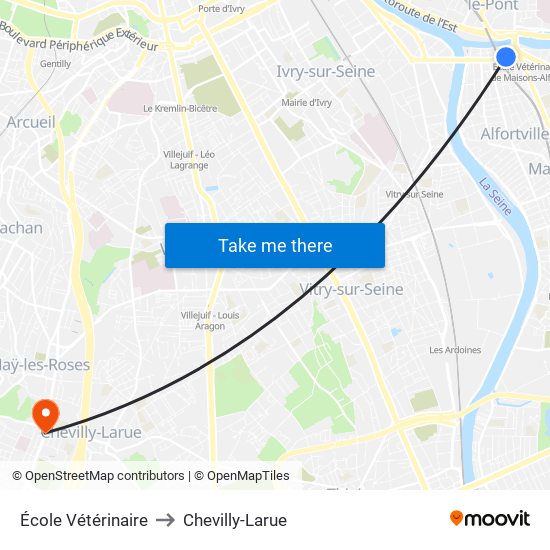 École Vétérinaire to Chevilly-Larue map