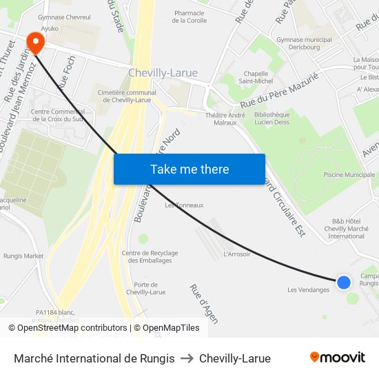 Marché International de Rungis to Chevilly-Larue map