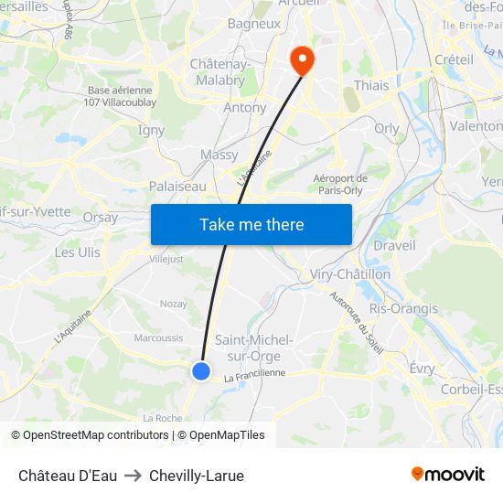 Château D'Eau to Chevilly-Larue map