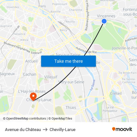 Avenue du Château to Chevilly-Larue map