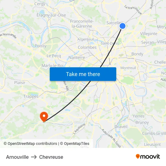 Arnouville to Chevreuse map