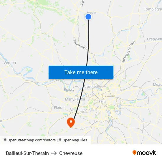 Bailleul-Sur-Therain to Chevreuse map