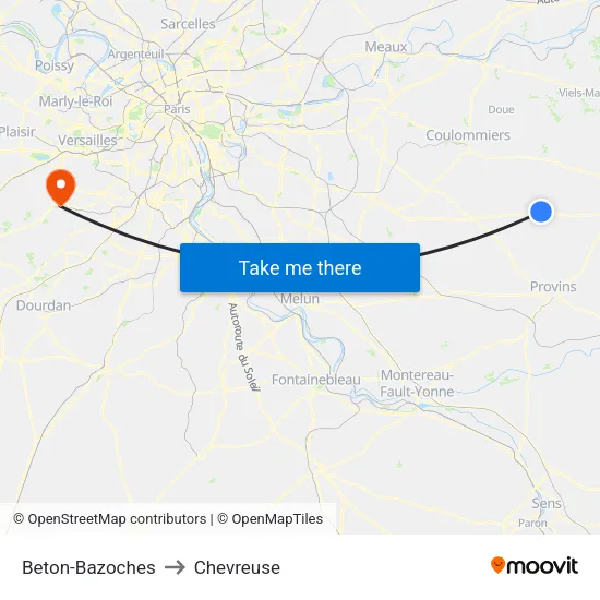 Beton-Bazoches to Chevreuse map