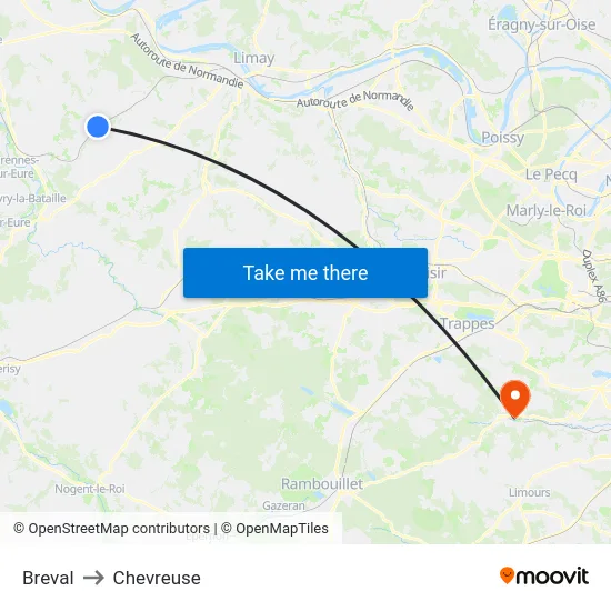Breval to Chevreuse map