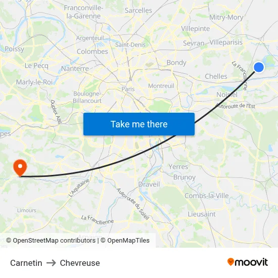 Carnetin to Chevreuse map