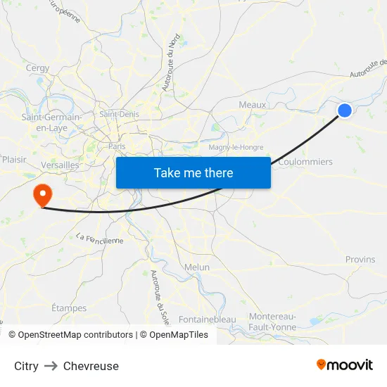 Citry to Chevreuse map