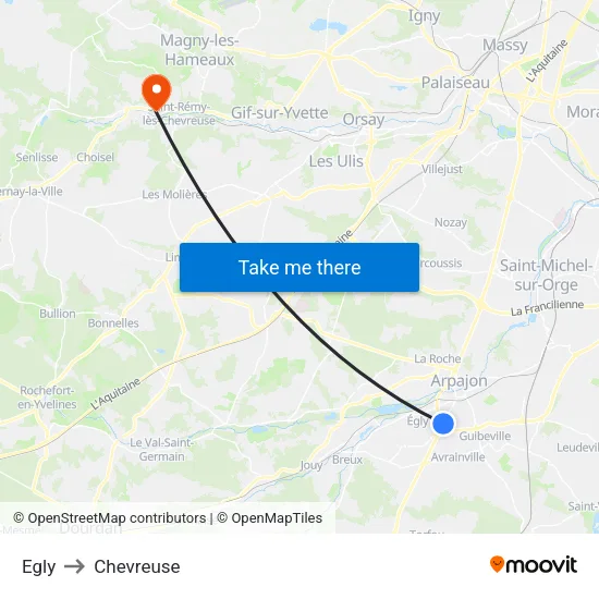 Egly to Chevreuse map
