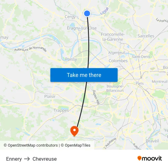 Ennery to Chevreuse map