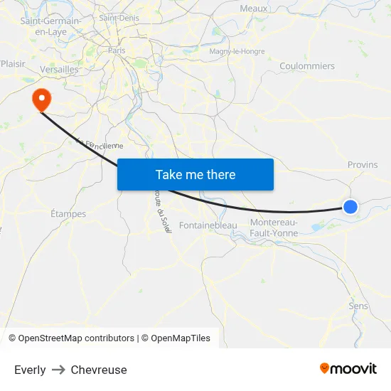 Everly to Chevreuse map