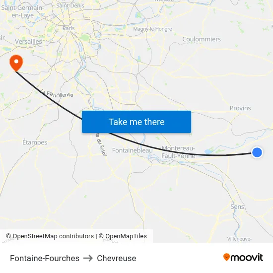 Fontaine-Fourches to Chevreuse map