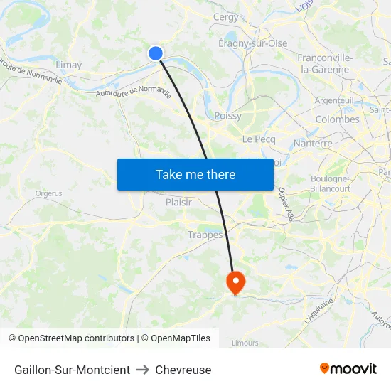 Gaillon-Sur-Montcient to Chevreuse map