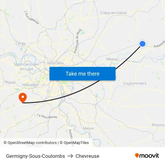 Germigny-Sous-Coulombs to Chevreuse map