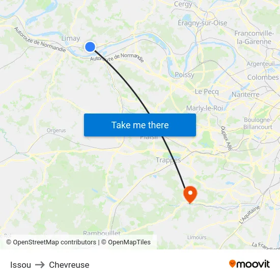 Issou to Chevreuse map