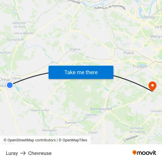 Luray to Chevreuse map