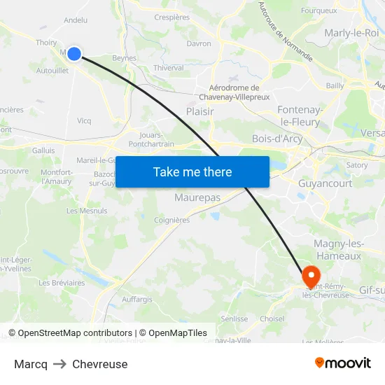 Marcq to Chevreuse map