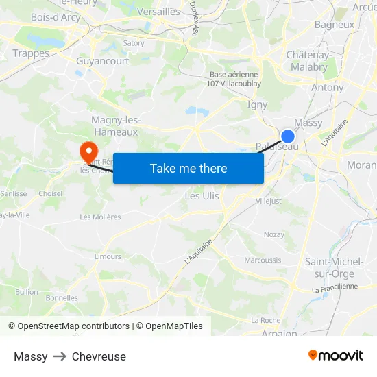 Massy to Chevreuse map