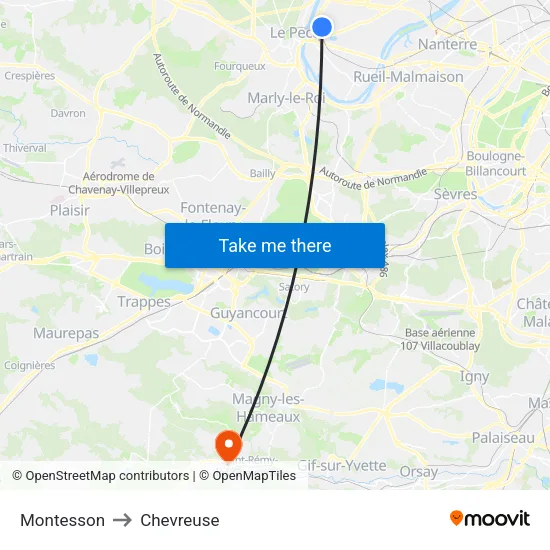 Montesson to Chevreuse map