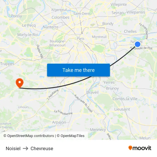 Noisiel to Chevreuse map
