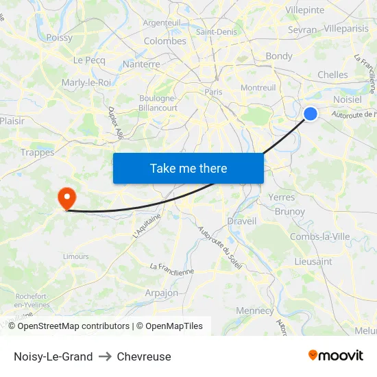Noisy-Le-Grand to Chevreuse map