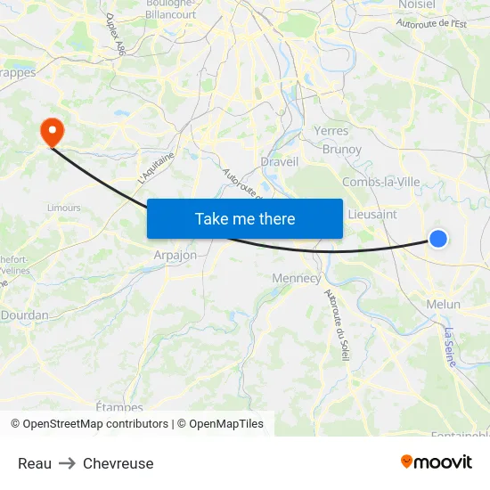 Reau to Chevreuse map