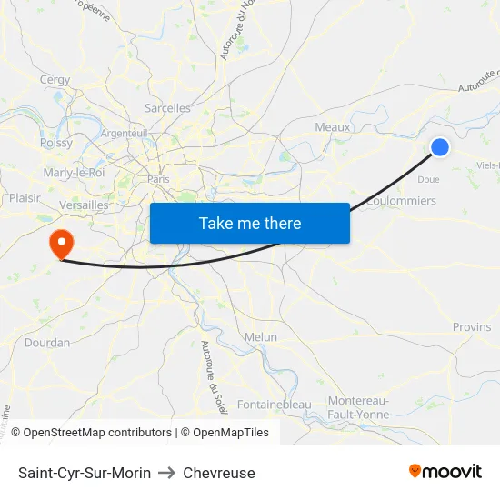 Saint-Cyr-Sur-Morin to Chevreuse map